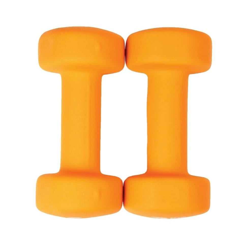image 1 of Fitness Mad Dumbell Set (Pack Of 2) - Orange - 3kg