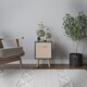 image 3 of Black 1-Drawer Cube Shelving Unit with Scandinavian Legs | Cream | Beige & Beech | 1
