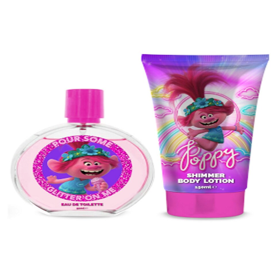 image 1 of Trolls World Tour Dreamworks Eau de Toilette Spray 50ml Shimmer Body Lotion 150ml Trolls Dreamworks
