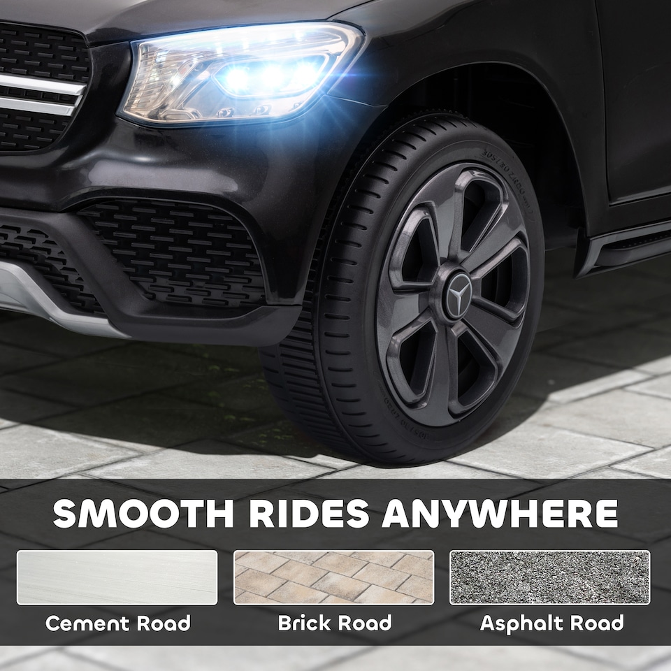 image 1 of AIYAPLAY Mercedes-Benz GLC Coupe Licensed Kids Ride on Car, 12V Battery Powered Kids Electric Car with Remote Control, Soft Start, LED Light, Music, MP3, 3 Speed, for 3-6 Years | Black