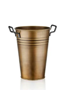 Gold Vase - 30 cm (H) x 29 cm (W) x 22 cm (D)
