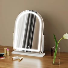 HOMCOM Vanity Mirror with 3 Colour Light, 360 Degree Rotation, Touch Screen | White