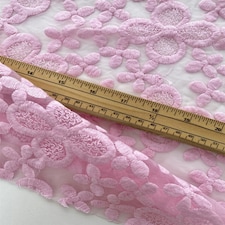 Pink Guipure Lace Fabric for Dressmaking, 145cm / 57" Wide - per metre