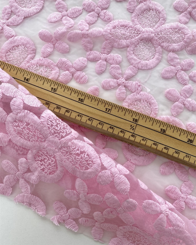Pink Guipure Lace Fabric for Dressmaking, 145cm / 57" Wide - per metre