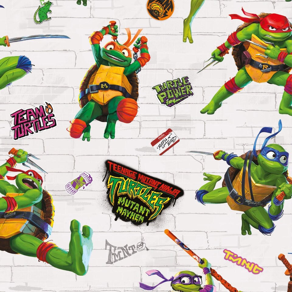 image 1 of Teenage Mutant Ninja Turtles 4 Sheets & 4 Tags Gift Wrap Bundle