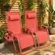 image 1 of Set of 2 Zero Gravity Reclining Foldable Garden Chairs Sun Loungers