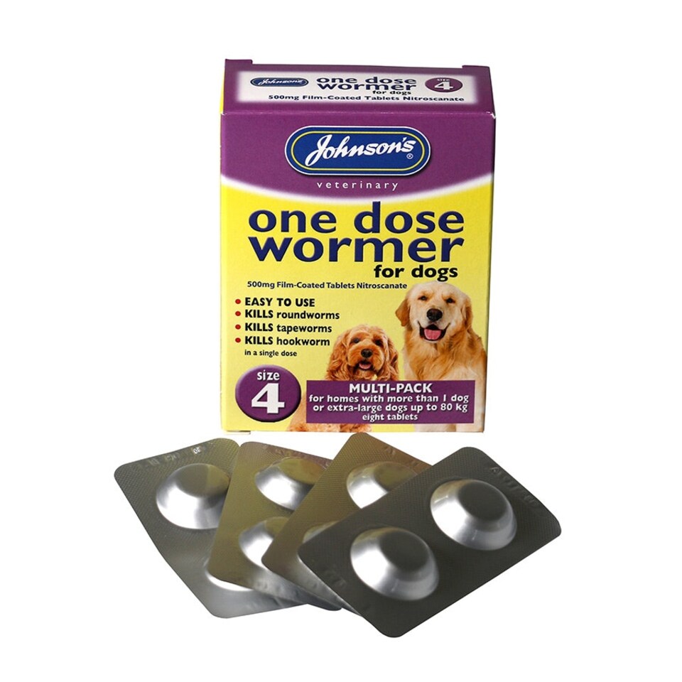 image 1 of Johnsons Veterinary Dog Easy Dose Wormer - Size 4 Large Breeds 8 Tablets - Pack of 3