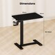 image 3 of COSTWAY Height Adjustable Computer Table with Cup Holder Black Black