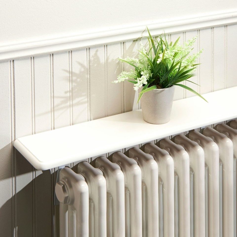 image 1 of Greenhurst White Radiator Shelves – Easy Fit Design with No Drilling, Available in 60cm, 91cm & 115cm Sizes White | 115.5