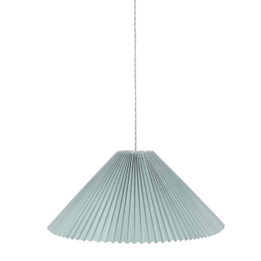 ValueLights Akira Pleated Single Drop Ceiling Pendant Light in Bright Blue