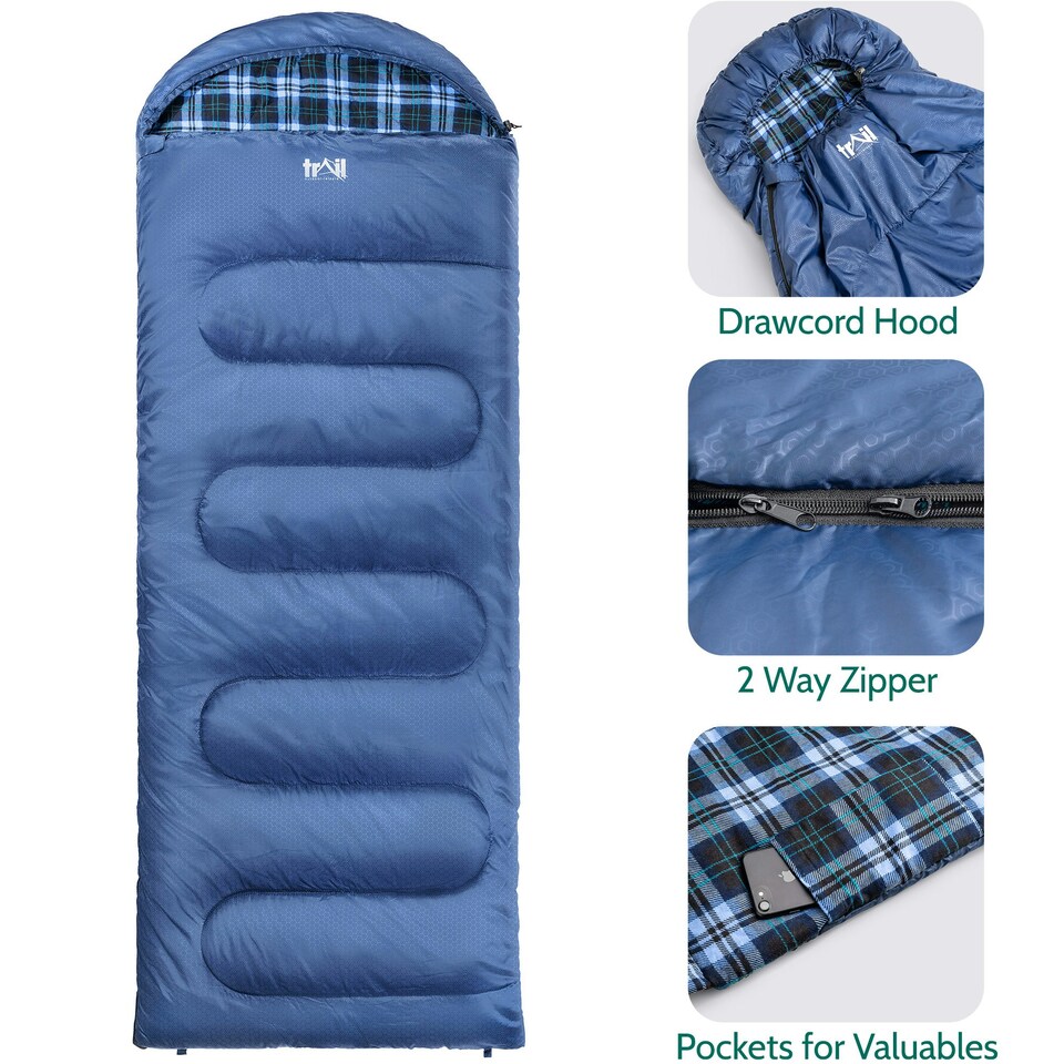 image 1 of Cotton Flannel Sleeping Bag 300