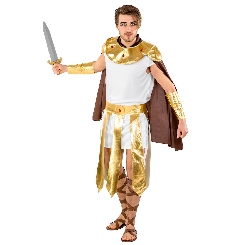 image 1 of Mens Mighty Gladiator Costume | Gold | gold | S | 1