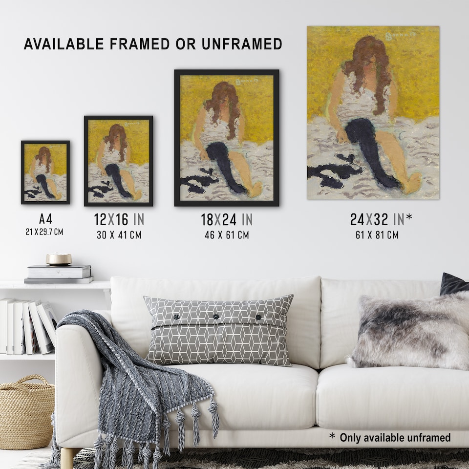 image 1 of Woman Putting on Her Stockings Bonnard Huge Wall Art Poster Print