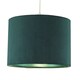 image 2 of Dark Forest Green Corduroy Fabric 10' Lamp Shade with Inner Emerald Satin Lining | Green | 10"