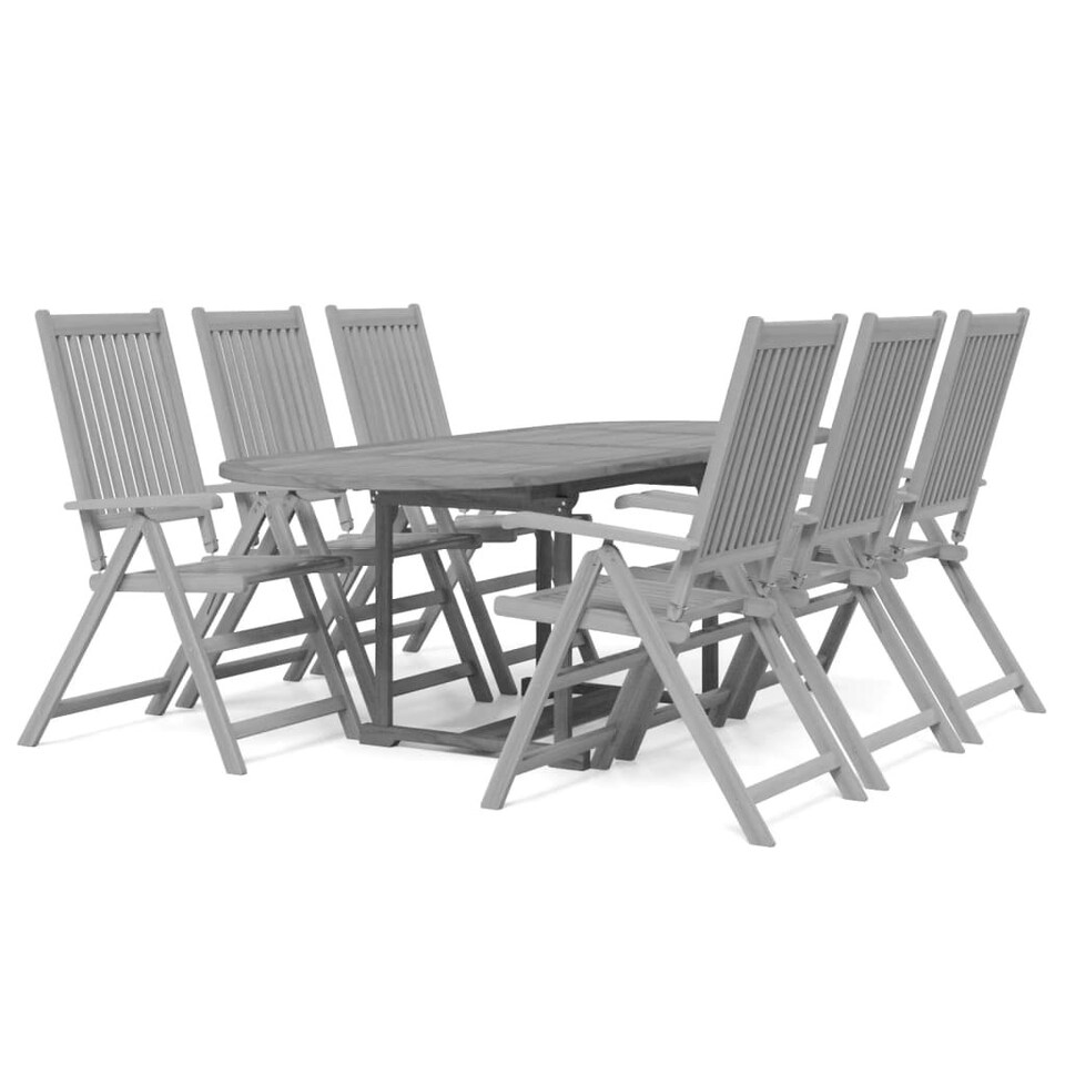 7 Piece Garden Dining Set Solid Wood Acacia Tesco Groceries