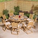 image 4 of Rowlinson Ashdown Folding 8 Seat Round Dining Set with Cushions N/A | Natural