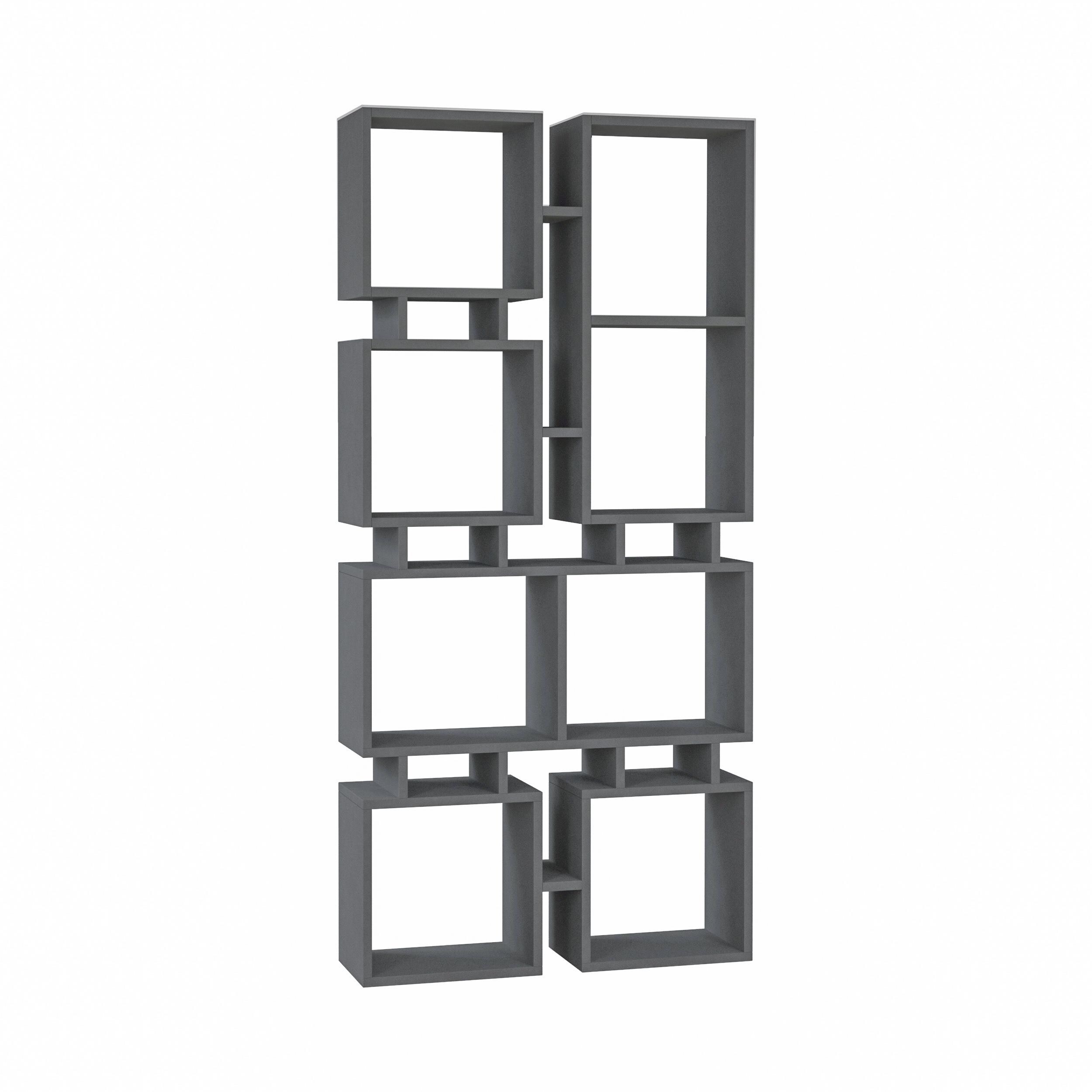 Decortie Rail Modern Bookcase Display Unit No.1 Tall 166.5cm - Anthracite Grey