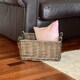 image 1 of Kitchen Log Fireplace Wicker Storage Basket With Handles Xmas Empty Hamper Basket Brown Medium 38 x 30 x 18 cm | Brown | Brown