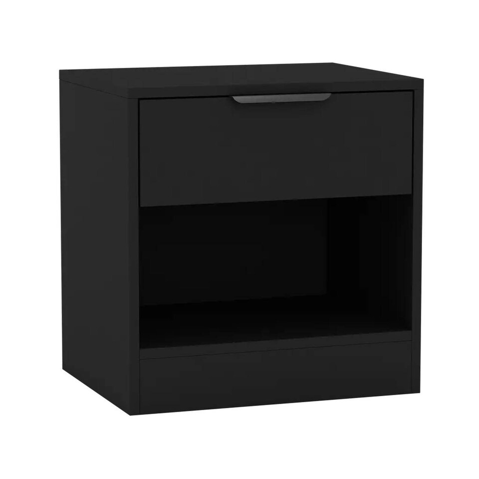 image 1 of 1-Drawer Bedside Table with Storage Grey | Cedar Grey / Set of 1