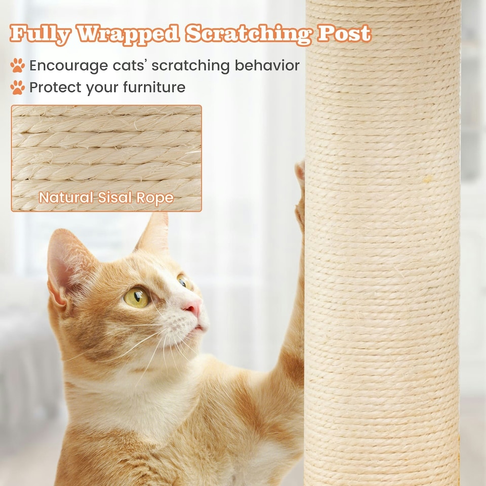 image 1 of COSTWAY Aviation-themed Cat Tree Cat Tower Top Perch