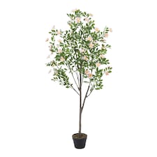 Living and Home Artificial Frangipani Blossom Tree in Pot - 160cm