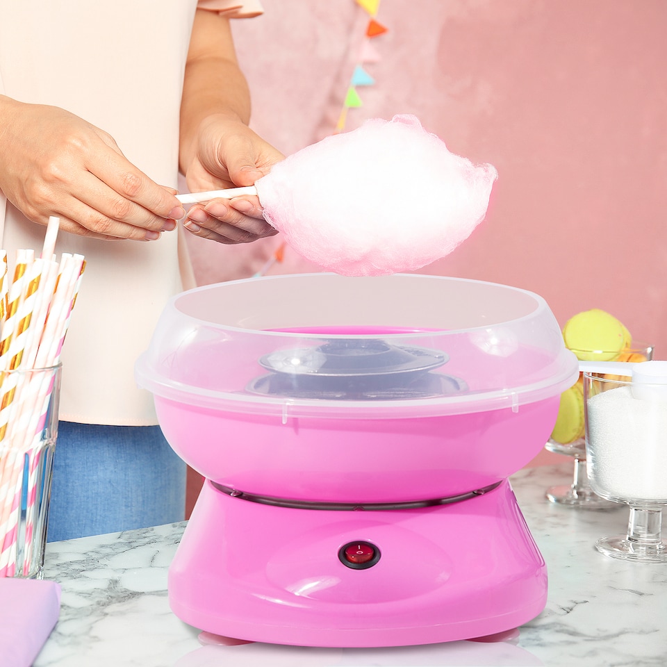 image 1 of HOMCOM Candy Floss Machine Electric Cotton Candy Maker Gadgetry 450W (Pink)
