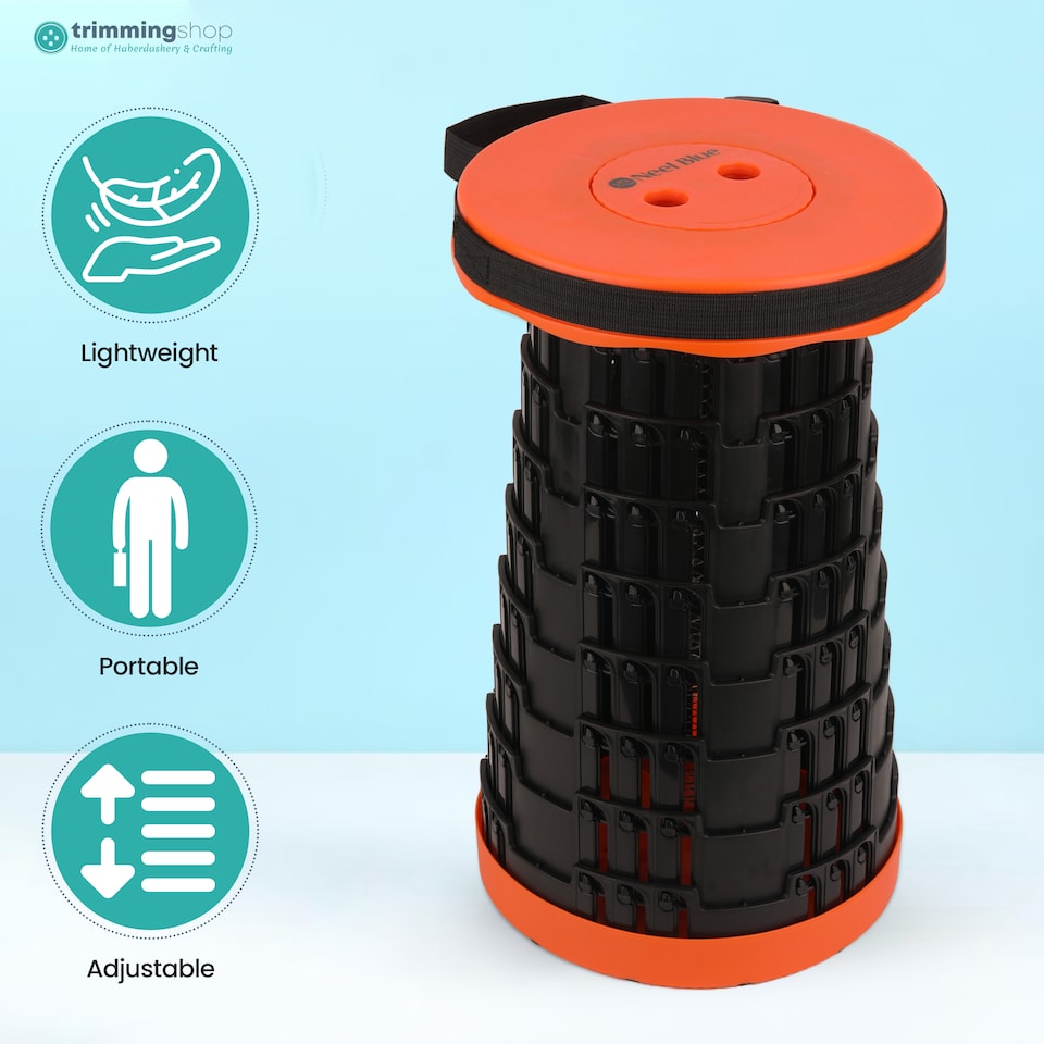 image 1 of Trimming Shop Portable Folding Stool, Telescopic Collapsible Stool