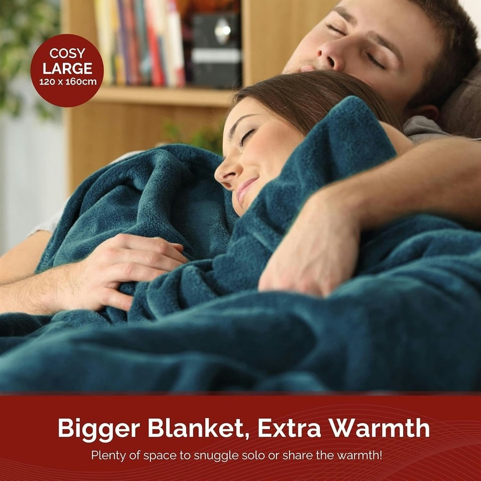 image 1 of Rediffusion CosySnug Heated Throw Teal 160x120cm