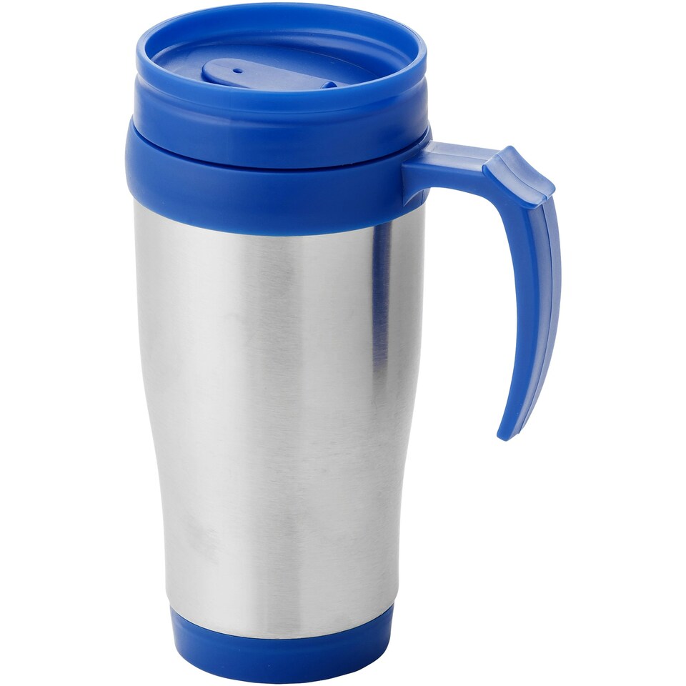 Bullet Sanibel Insulated Mug - Silver/Blue - 12 x 18 x 8 cm