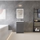 image 7 of AICA 500mm Matte Anthracite Bathroom Vanity Unit With Basin Double Door Floor Standing Design Flat Packed