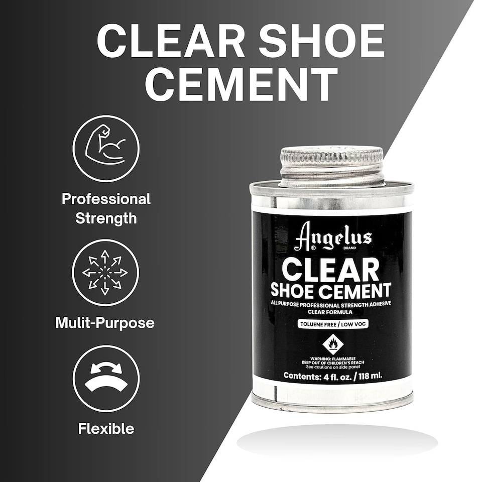 image 1 of Angelus Clear Shoe Cement - Professional Strength for Shoe Repairs 4oz | Clear