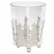 image 1 of Noel Collection Small Christmas Tree Crackled Candle Holder - Glass - L6 x W6 x H8 cm | White