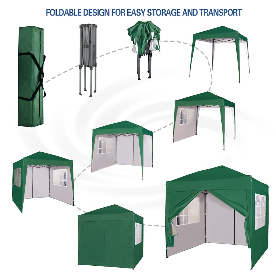 image 1 of MCC Direct 2X2 Pop up Green Gazebo with Sides | Green | Green