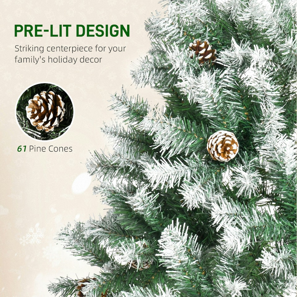 image 1 of HOMCOM 6FT Artificial Christmas Tree Xmas Indoor Decoration, Automatic Open