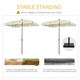 image 5 of Outsunny Aluminium Sun Umbrella Parasol Patio Rectangular 2M x 1.3M Off-White