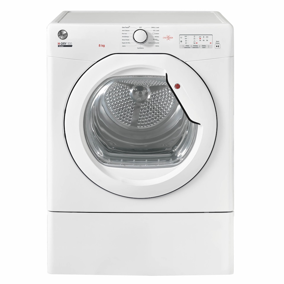 image 1 of Hoover HLEV8LG 8kg Load Vented Tumble Dryer Class C White