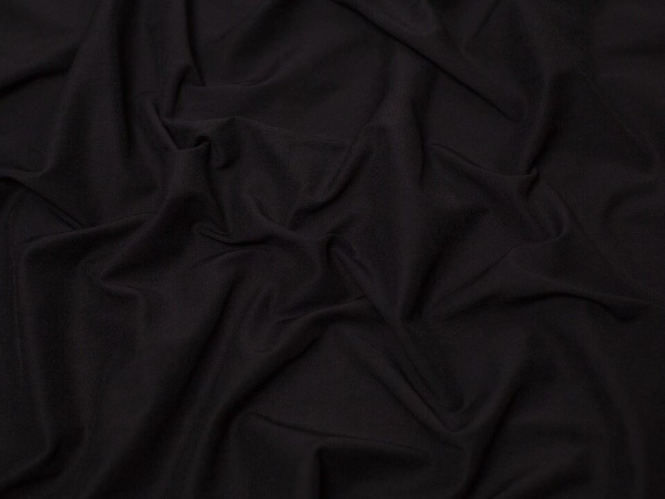 Minerva Core Range Black Heavy Stretch Woven Bengaline Suiting Fabric for Dressmaking, 147cm / 57" Wide - per metre