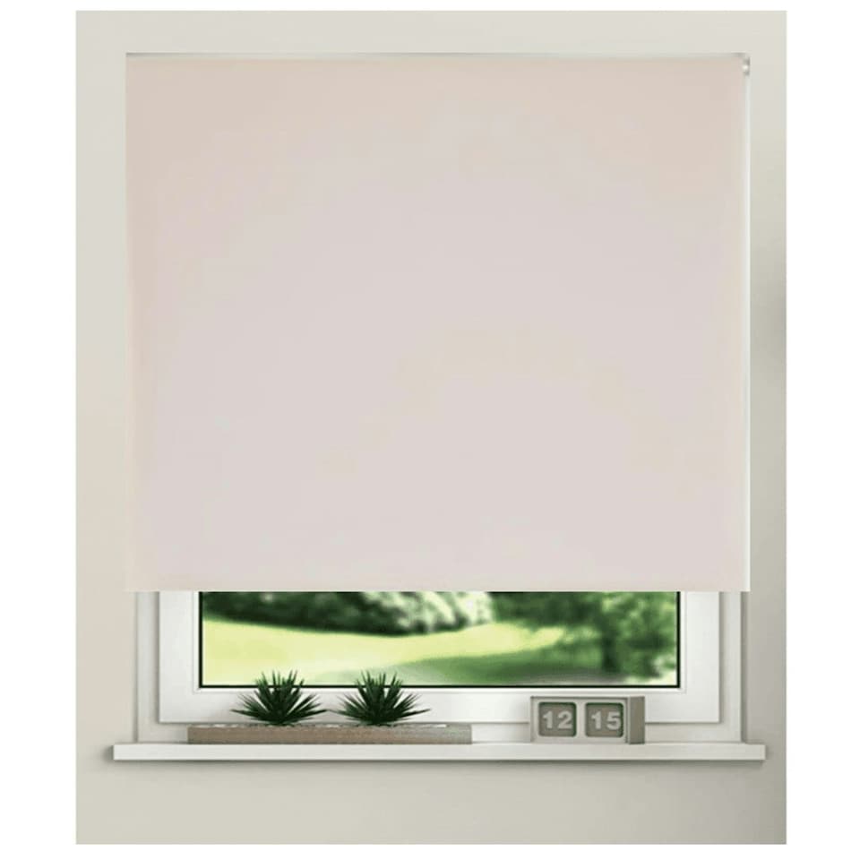 image 1 of 85cm Pink Trimmable Thermal Blackout Roller Blinds | Grey | Grey