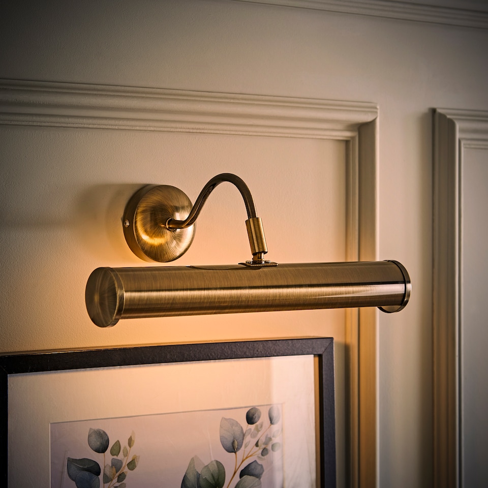 image 1 of ValueLights Gemini Pair of Gold Indoor Wall Picture Light | Gold