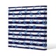 image 1 of Blue Anchors on Navy Striped Background (Canvas Print) 127 x 127 x 4cm