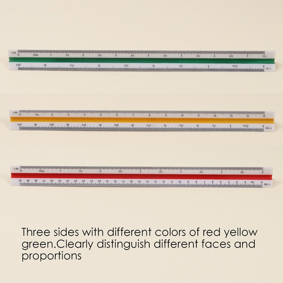 image 1 of 30cm Plastic Triangular Scale Ruler