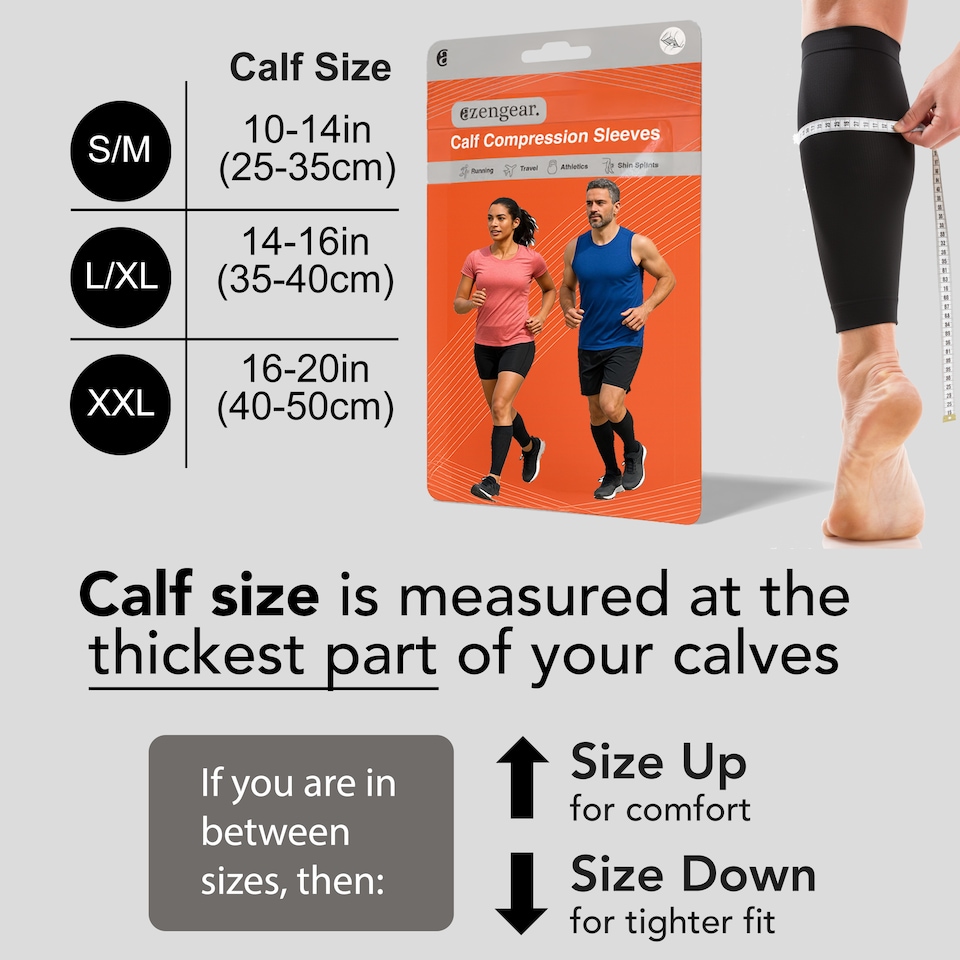 image 1 of aZengear Calf Support Compression Sleeves (Pair) for Women, Men, Running, Shin Splints