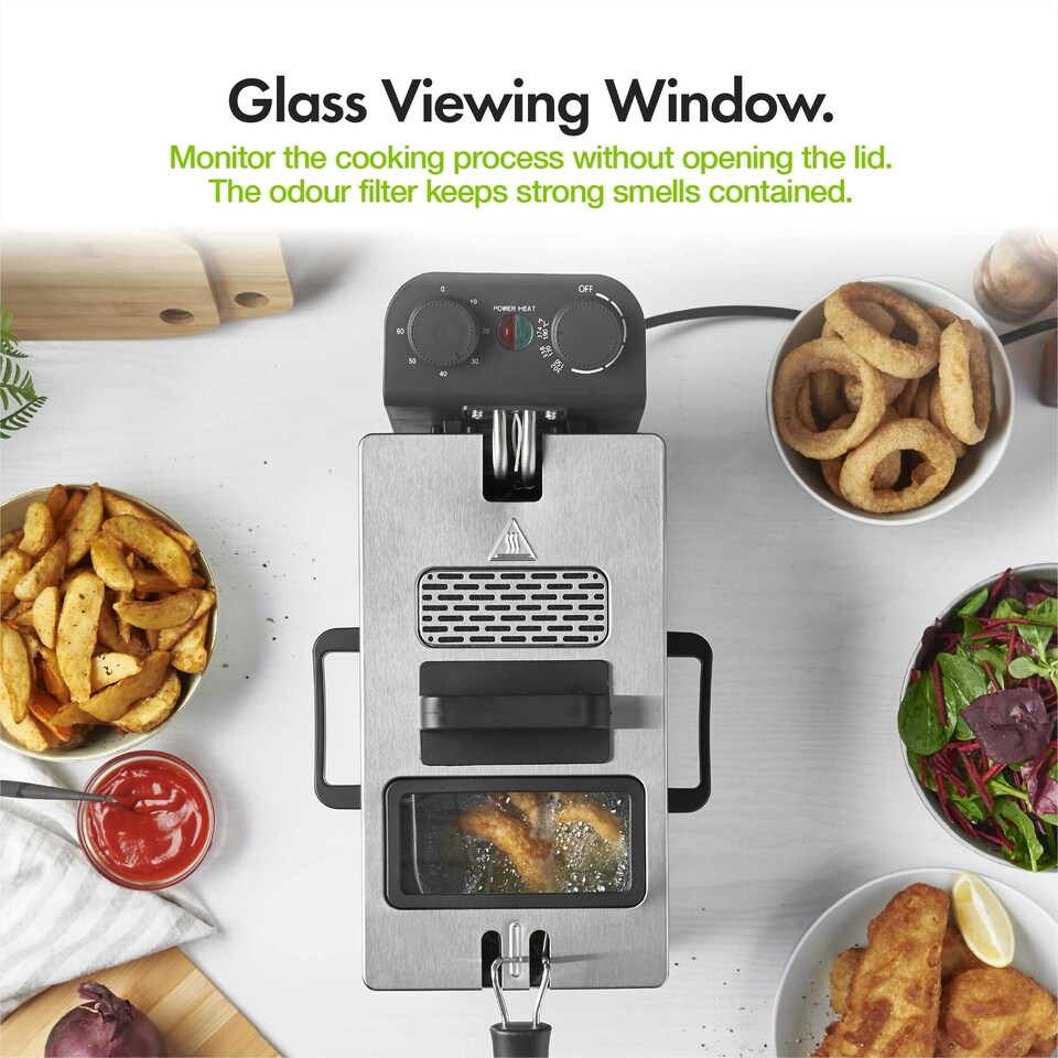 image 1 of VonShef Deep Fat Fryer 3L Stainless Steel 2000W