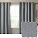 image 1 of Furn The Ultimate Blackout Textured Woven Eyelet Curtain Pair | Blue | Denim | 1