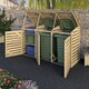 image 6 of Rowlinson Timber Double Bin Store With Single Box Store Brown