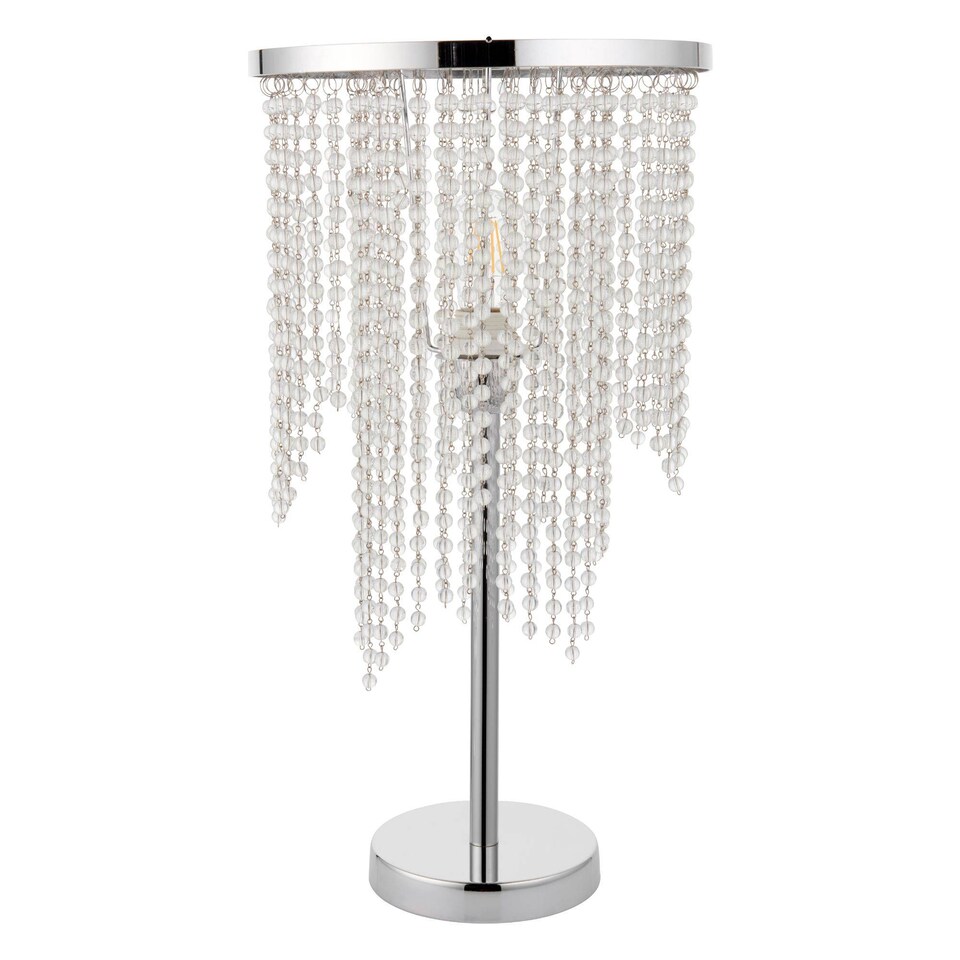 image 1 of Rain Polished Chrome Table Lamp with Glass Droplets