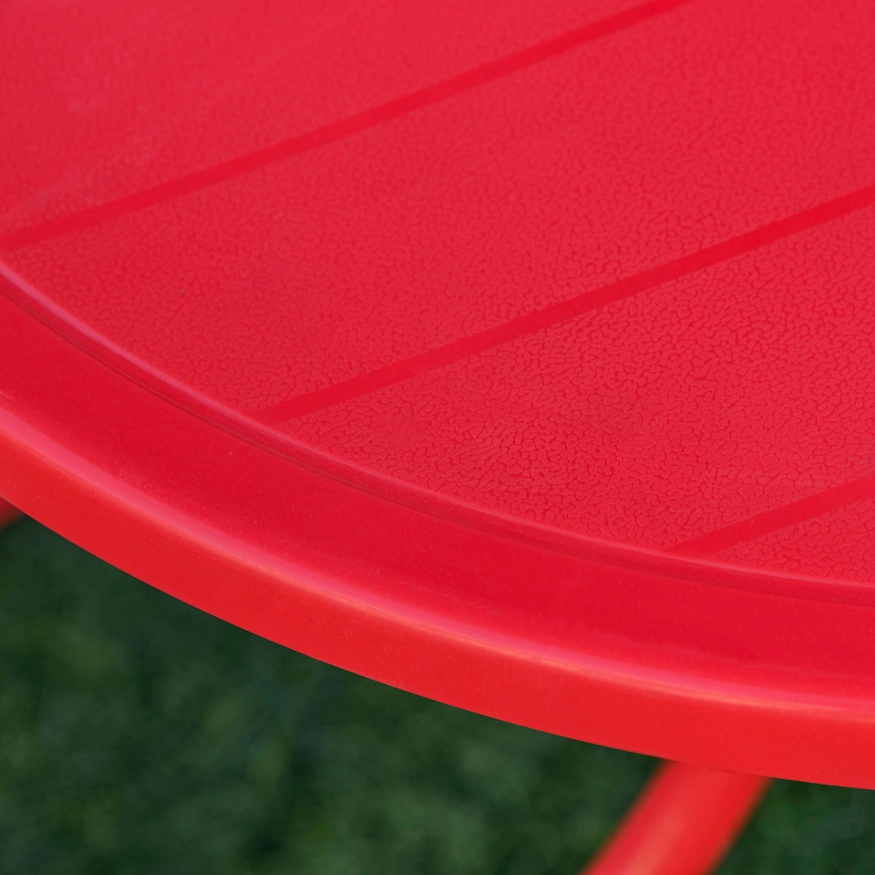 image 1 of Outsunny Kids Folding Picnic Table Chair Set Ladybug Pattern Outdoor w/ Parasol