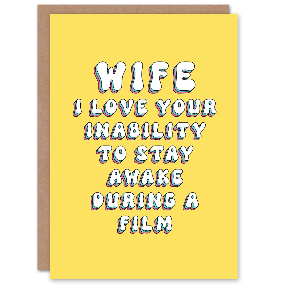 image 1 of Inability Stay Awake During Films Her Wife Funny Birthday Card