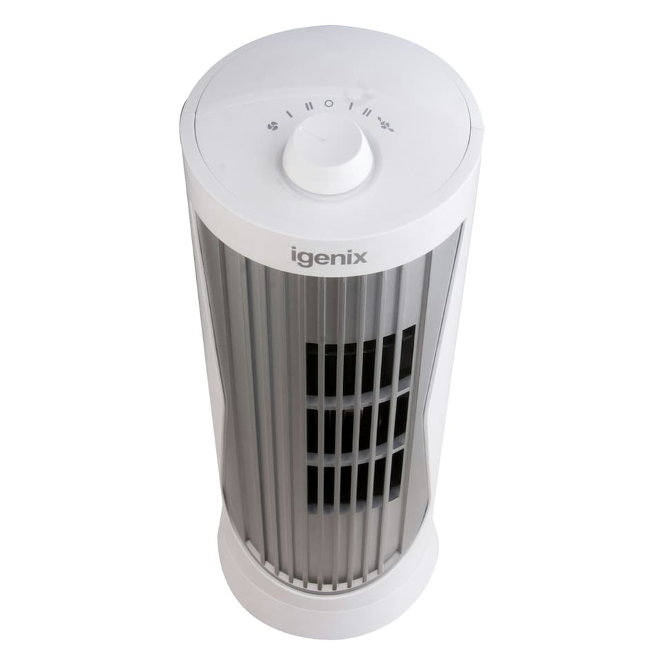 image 1 of Igenix Mini Tower Fan, Oscillating, 12 Inch, White, DF0020WH