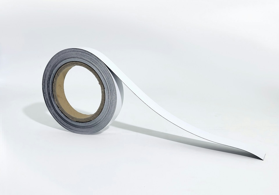 image 1 of 10m White Magnetic Strip Roll with Dry Wipe Clean Finish